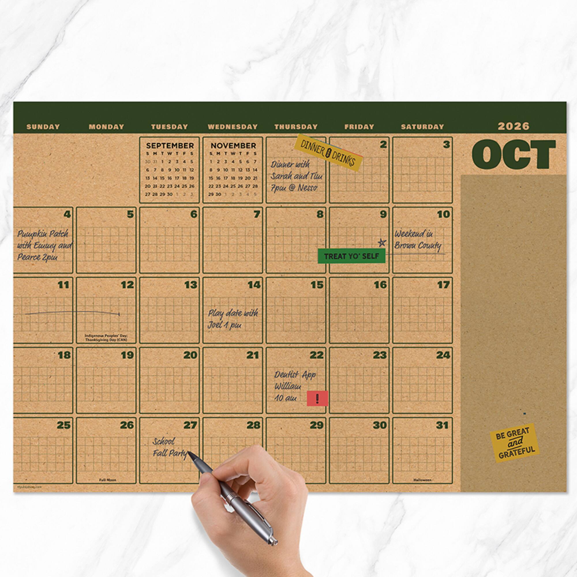 TF Publishing 2026-27 Trail & Timber Desk Pad Monthly Blotter Calendar